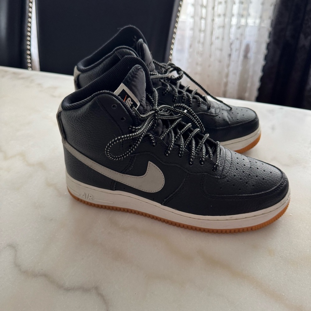 Black and White High-Top Sneakers